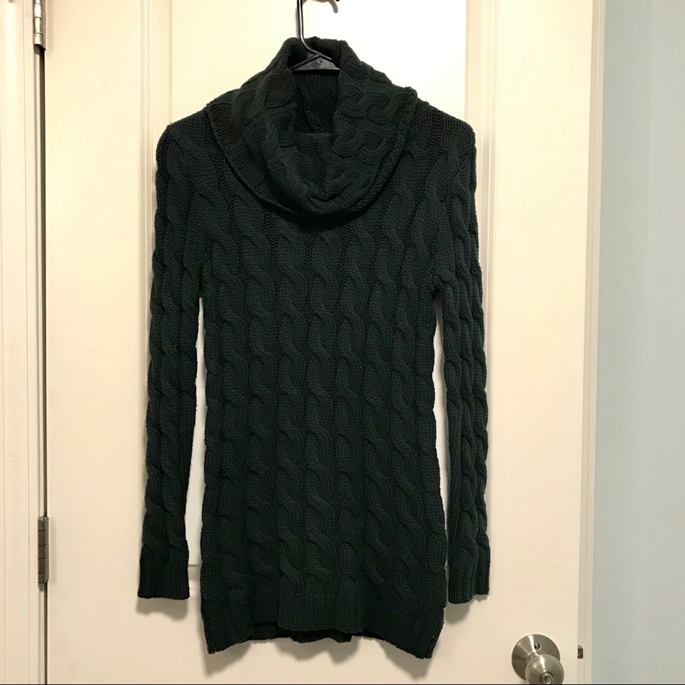 Dark green sweater dress